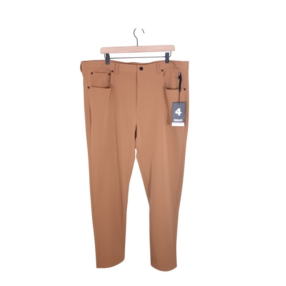 Fourlaps Traverse Golf Pants Mens 40x32 Khaki Performance Stretch Athletic NWT